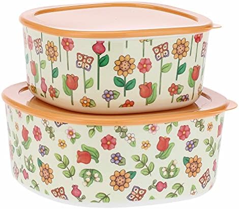 THUN – Set 2 Contenitori Cucina – Arancione – Cucina, Altro per la Cucina – Idea Regalo – Linea Country – Melammina, PE – Contenitore Grande 22,5×22,5×10 cm; Contenitore Piccolo 19x19x8,5 cm