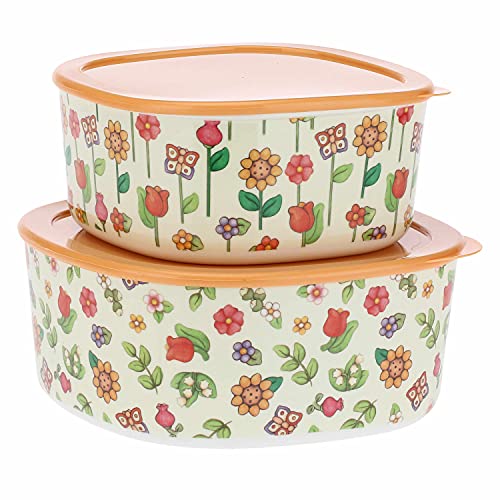 MATERIALI - Melammina, PE THUN - Set 2 Contenitori Country Arancione - Idea Regalo - Melammina, PE - Grande 22,5x22,5x10 cm; Piccolo 19x19x8,5 cm