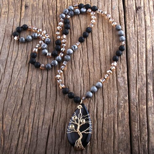 Collier boho pierres naturelles résistant sans fermoir - 4