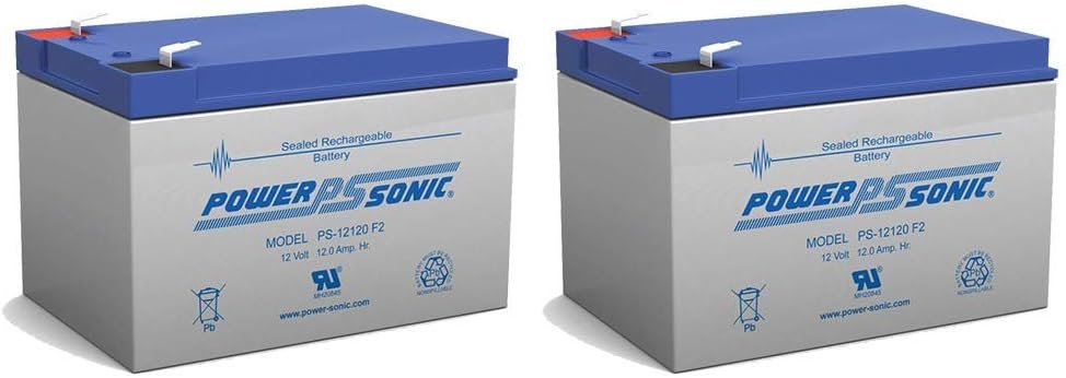 Power Sonic 12V 12Ah Replacement Battery PS-12120F2 PS-12120 F2,12V 12AH EA. - 2 Pack