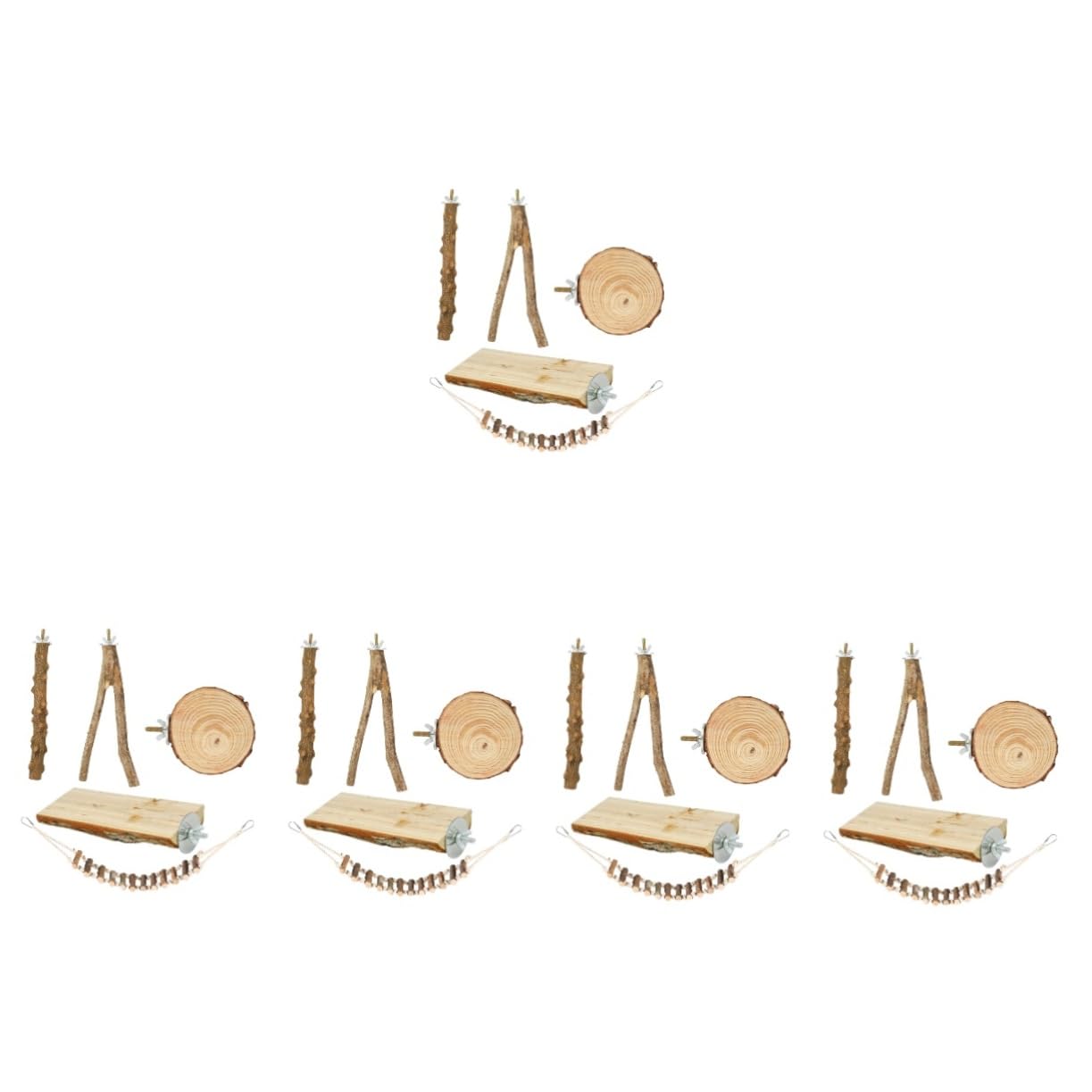 FRCOLOR 25 Piezas Palo De Pie De Loro Escaleras De Escalada De Madera Perchas para Jaulas De Pájaros Plataforma Periquito Columpio De Escalera Juguetes Morder El Columpio