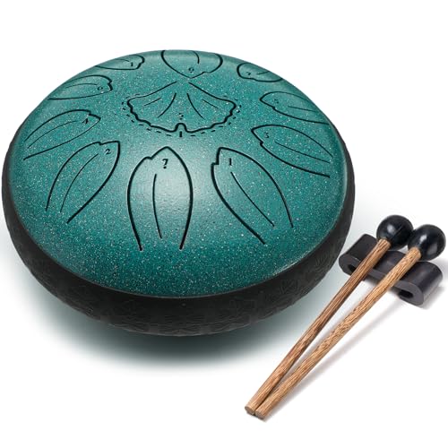 Lronbird Steel Tongue Drum 6 Inch 11 Notes Rain Drum Style Gift