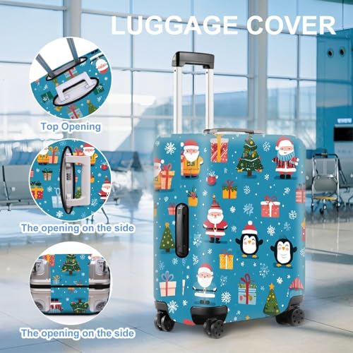 Image of Christmas & Cute Animal Luggage Cover - Stretchable Waterproof Suitcase Protector, Holiday & Travel Luggage Sleeve, Multiple Patterns,XL