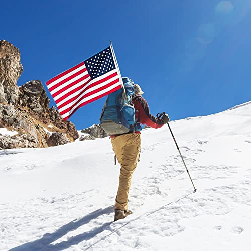 Amosso 6Ft House Flag Pole Kit, Extra Thick Tangle Free Spinning Metal Outdoor Flagpole With Built-In Ball Bearing Rings, Aluminum Bracket,3X5 American Flag, For Porch Residential & Commerical, White #TOP7