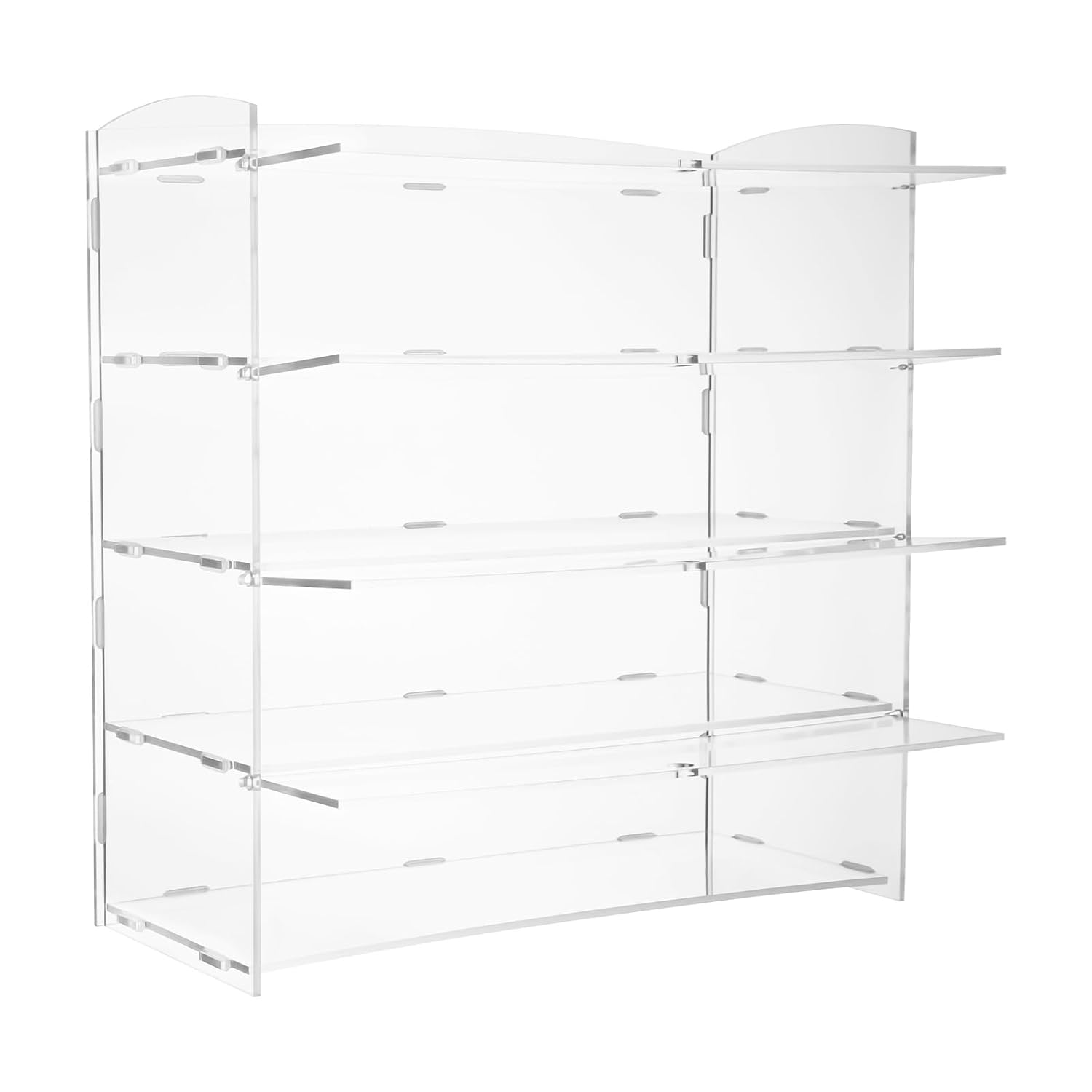 4 Tiers Acrylic Display Case, Countertop Retail Display Dessert Acrylic Display Shelf Donut Cookie Display Cabinet Plastic Case Pastry Case Cabinet for Displaying Cakes
