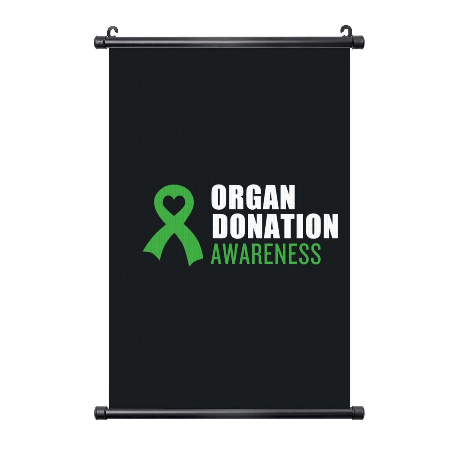ZQAQFC Organ Donation Awareness Month Green Ribbon Poster Banner Backdrop Wall Art Prints Posters Decor For Home Office 16"X24"
