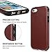 TENDLIN Compatible with iPhone 5S Case/iPhone SE 2016 Case (1st Gen) Leather Back Flexible TPU Silicone Hybrid Arc Bumper Shockproof Case for iPhone 5 / 5S / SE (1st Gen 2016) - Brown