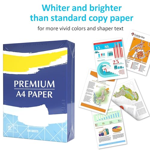 EPISENT A4 White Paper Sheets - 80gsm Bright White, Stronger, Sharper & Acid Free - Office Printer, Copier and Multifunction Laser Inkjet Compatible - 500 Sheets per Ream (A4 1 Ream X 5) - Image 5