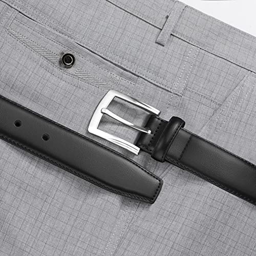 Image of MILORDE Men's Genuine Leather Dress Belt, Handmade, 100% Cow Leather, Fashion & Classic Designs for Work Business and Casual