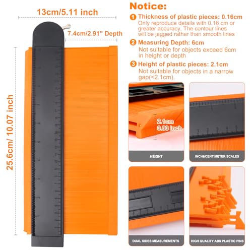 image for MECHEER 10 Inch Super Gauge Shape and Outline Tool, Contour Gauge Prof