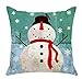 LAZAMYASA Christmas Snowman Cushion Cover Case Pillow Custom Zippered Square Pillowcase 18x18