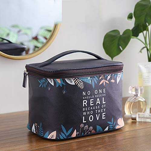 Preisvergleich Produktbild TYYW LHYOZ Haushaltskosmetiktasche Tragbar Mit Waschbeutel Multifunktionale Aufbewahrungstasche PU-Material Wasserdichter Und Langlebiger Hardware-Reißverschluss Blau Kosmetiktasche