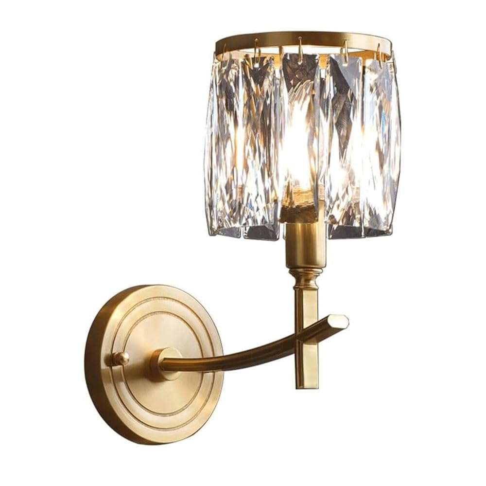Wandleuchten für den Innenbereich, alle Wandleuchten aus Kupferkristall, moderne Gold-Messing-Wandleuchte, Unterputz-Beleuchtungskörper für Badezimmer, Schlafzimmer, Flur, Wohnzimmer, Wandleuc