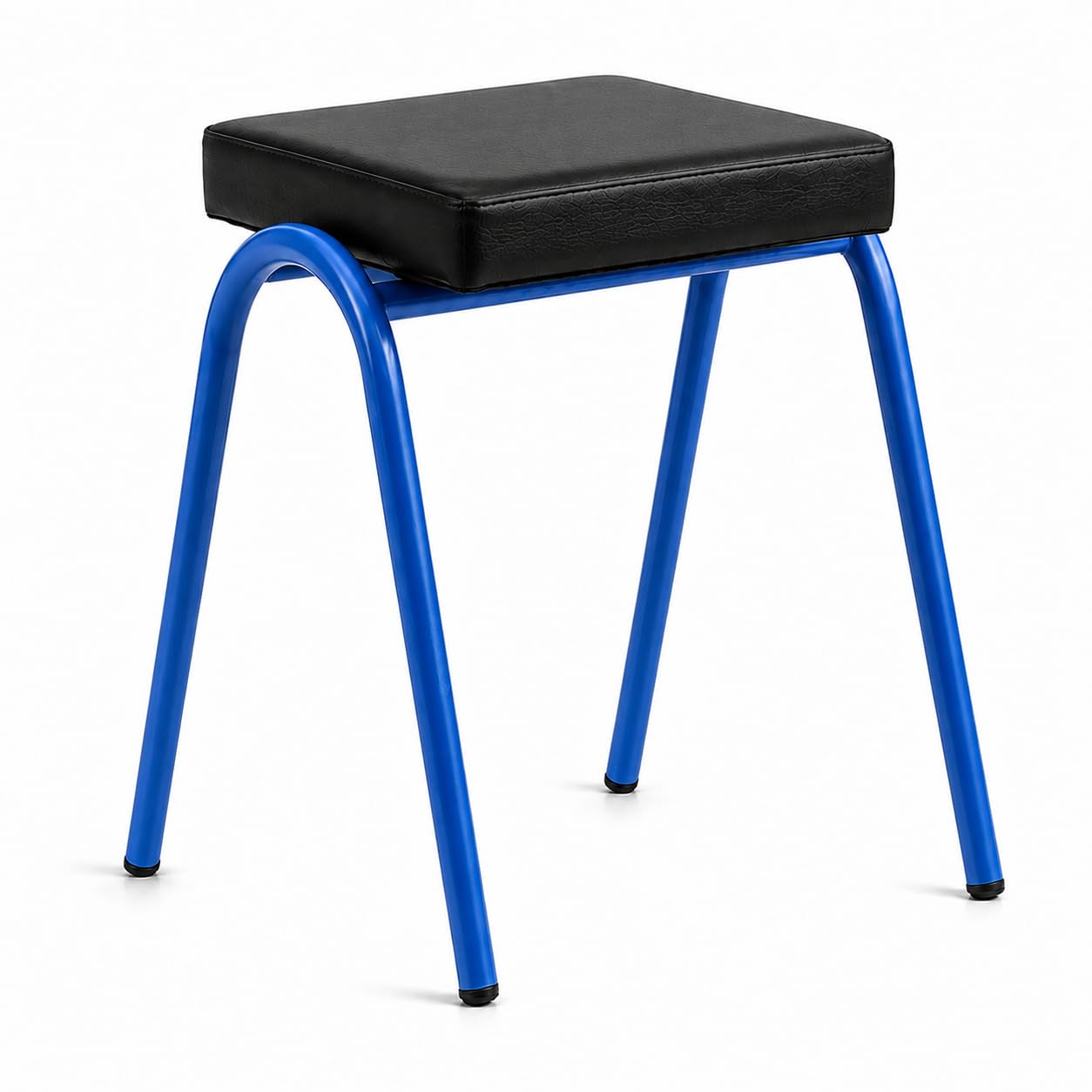53303 Minimalist stools are Perfect for Indoor and Outdoor use - Blue Frame with Black Cushioned seat.-image-30