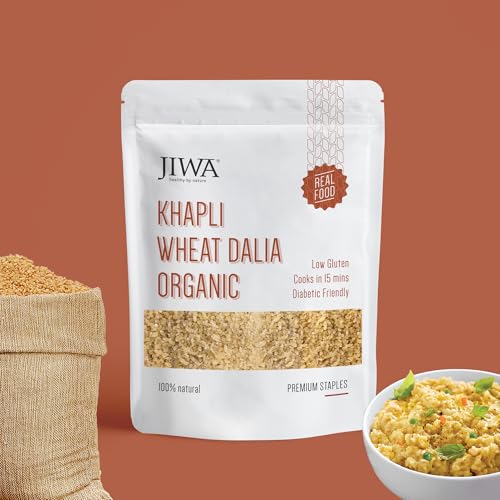 JIWA Organic Khapli Wheat Dalia | Cereal for Porridge | Cooks in 15 mins | Regular Wheat Dalia Replacement | Low Gluten and Wholegrain | 100% Natural | 500 g (B0DF7VP5ML) Amazon Price History, Amazon Price Tracker