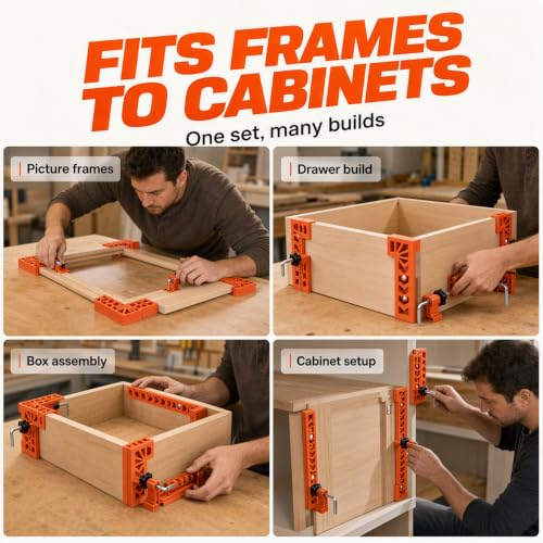 Image of 8 /12 Pack Corner Clamp Set for Woodworking，8 Pack (4 inch & 3 inch)