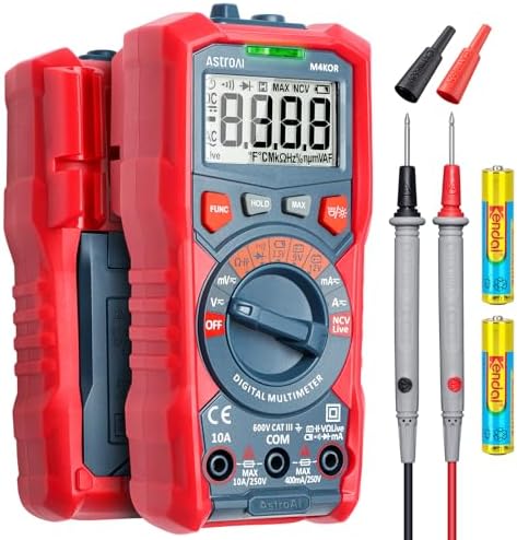 AstroAI Digital Multimeter, TRMS 4000 Counts, Auto-Ranging, Battery Test
