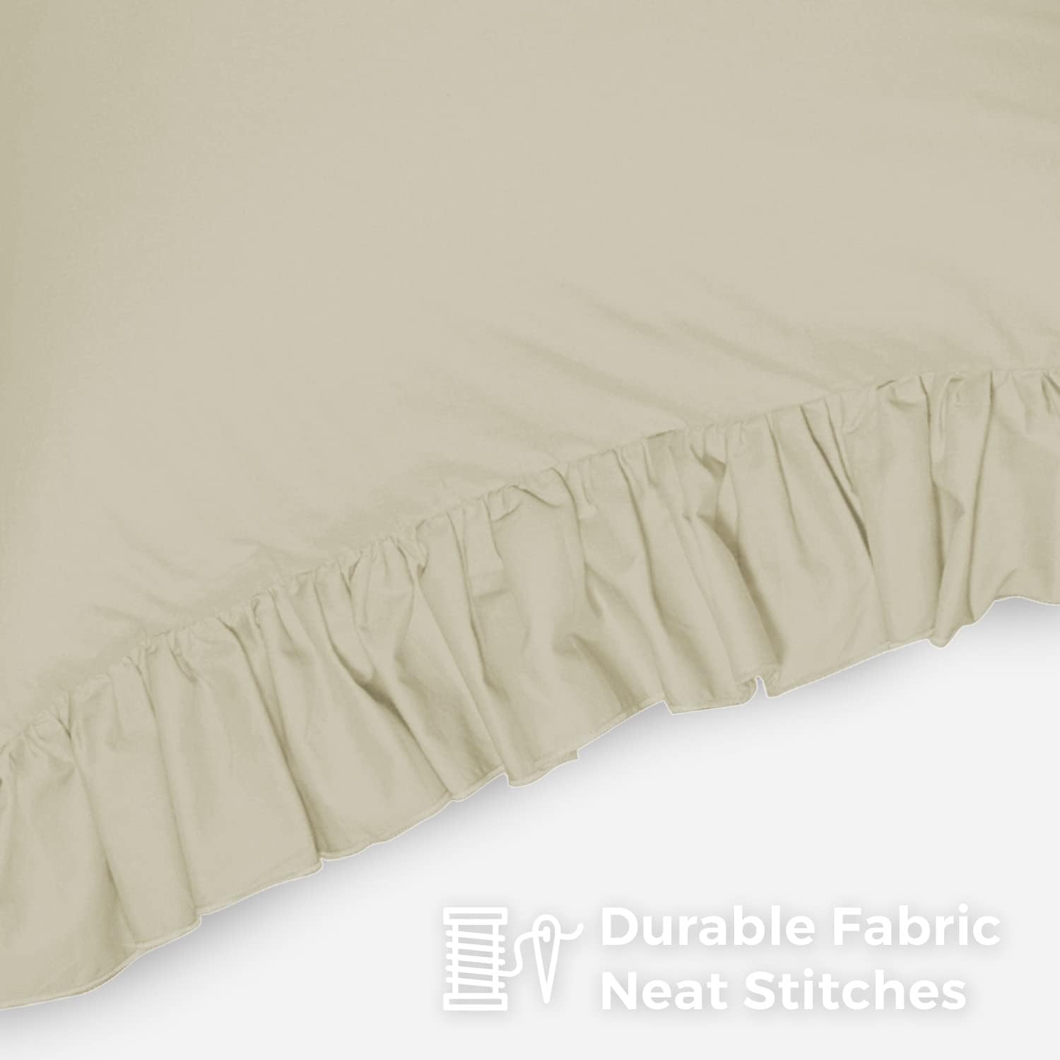 Ruffle Pillow case - Standard Pillow sham Bone, Ruffle Pillow Cover, Pack of 2