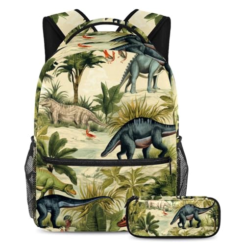 Sac à dos dinosaure grand volume avec trousse scolaire pour collège