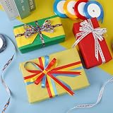 DECYOOL 6 Rolls 150 Yards Autism Awareness Ribbons, Autism Satin Wreath Ribbon Puzzle Burlap Ribbons for Gifts Wrapping Party Decor Craft Bow Charitable Making Supplies