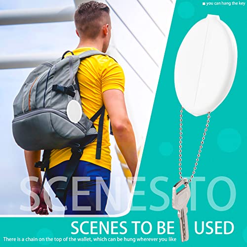 Rubber Coin Purse 6 Pieces Oval Coin Purse Coin Holders Colorful Coin Purse With Chain For Men Women Travel Multi Purpose (Bright Color) #TOP4