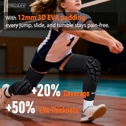 image for Frelaxy 3D Protective Knee Pads Compression Leg Sleeves, Padded Knee S