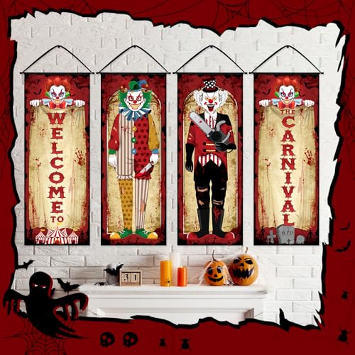 Image of Panelee 4 Pcs Vintage Halloween Carnival Decorations
