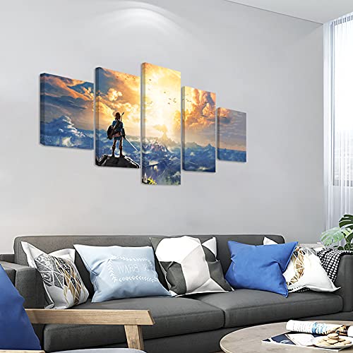 Kaiwalk The Legend Of Zelda Breath Of The Wild Poster Video Game Hd Print On Canvas Painting Wall Art For Living Room Decor Boy Gift (With Frame, The Legend Of Zelda 1) #TOP1