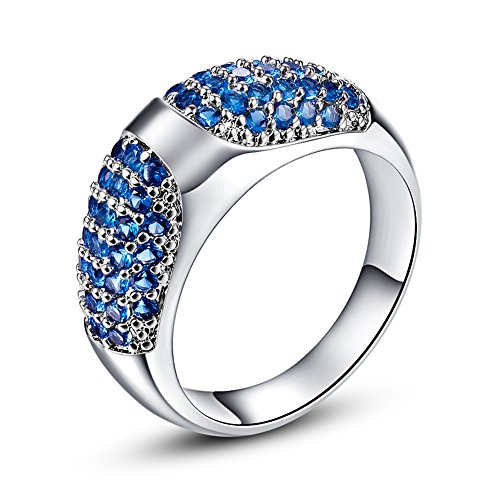 925 Sterling Silver Plated Cubic Zirconia Half Eternity Stackable Ring