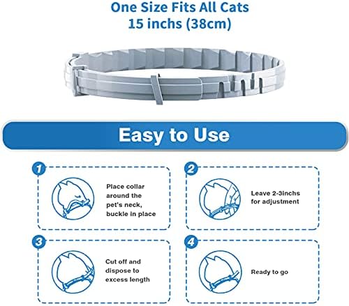 Cat Calming Collar 3 Packs Pheromone Anti Anxiety Calming Collars Stress Anxiety Relief for Kitten Reduce Bad Behaviors,Long-Lasting 30 Days Breakaway Waterproof Adjustable Fit Small Medium Large Cats