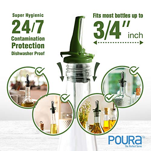 Poura LUFTDICHT Olivenöl Ausgießer - Patentierter Öl Spender für präzise Dosierung - Schutzkappe hält Ihr Öl frisch… - Image 3