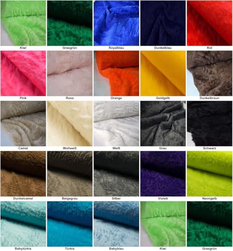 StoffBook schwarz kuschelfell kunstpelz teddyfell zottelfell stoff für nähen basteln plüschstoff fellimitat kinder und diy-projekte, d106