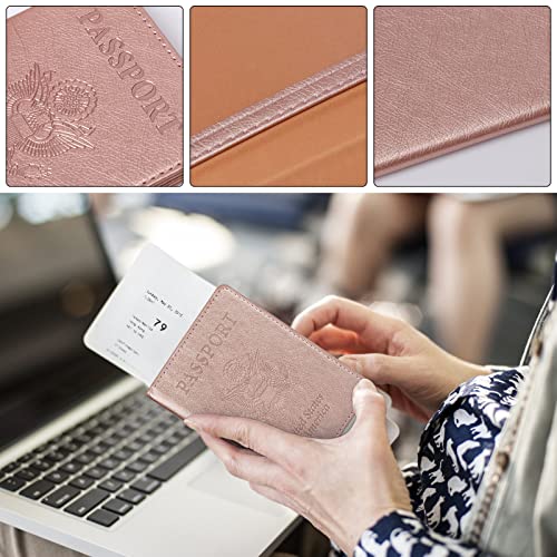 Image of TIGARI Passport Holder for Travel Women Men, Valentines Day Gifts PU Leather Wallet Cover Case Sleeve, Waterproof Protected Document Organizer, Vacation Plane Cruise Travel Essentials
