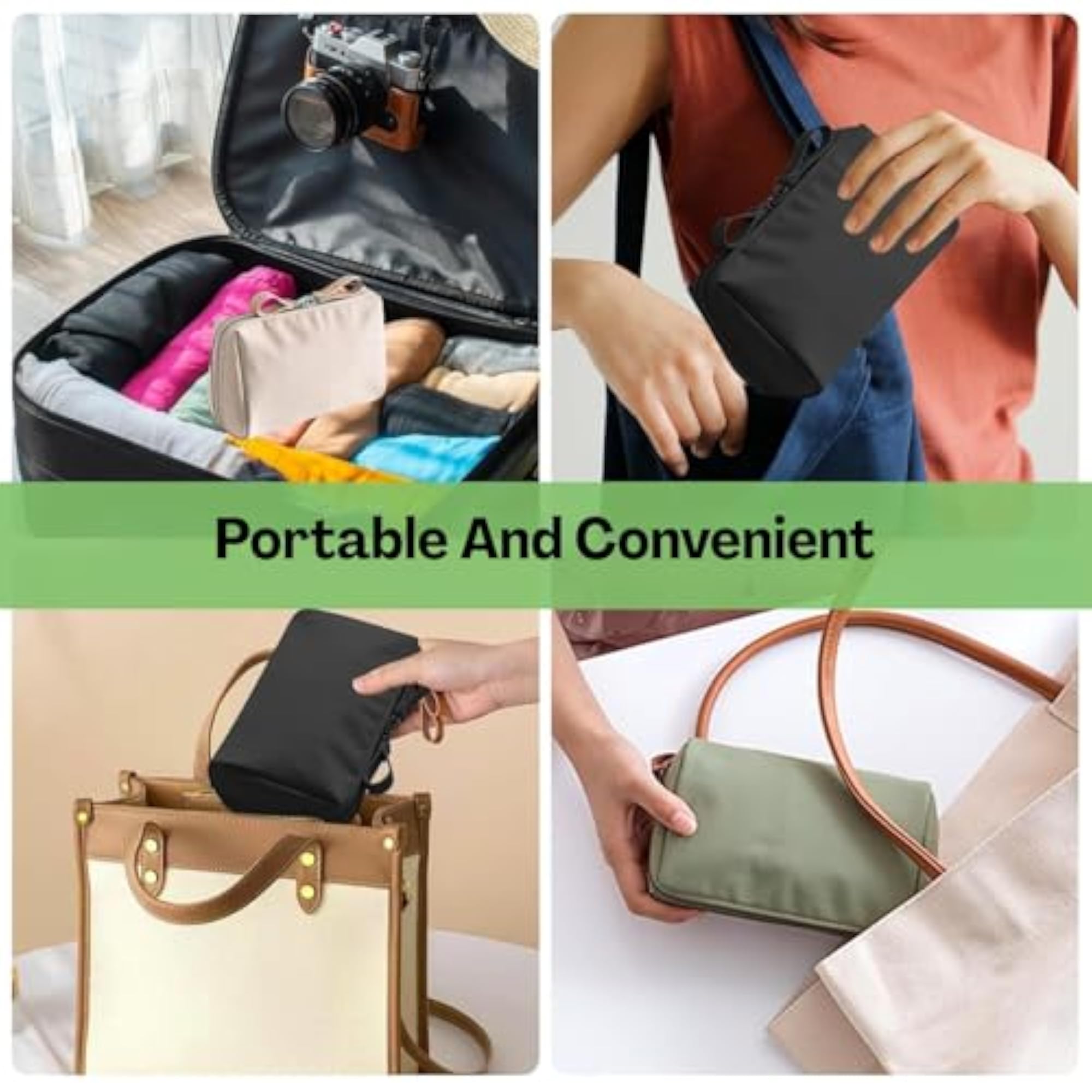 2 Pack Small Waterproof Makeup Pouch Set for Travel