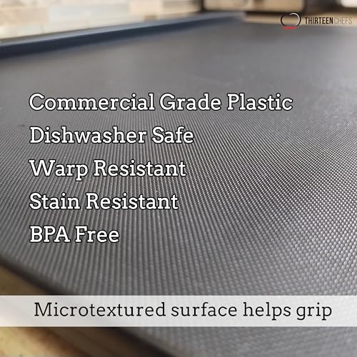 Tabla de Pastry de Plástico 23 x 14 Pulgadas - Para Pan, Masa, Pasta y Pasteles - Negra de Polipropileno de Alta Densidad (HDPP), Apta para Lavavajillas, Reversible con Ranura para Jugos, También Sirve como Tabla de Cortar miniatura 6