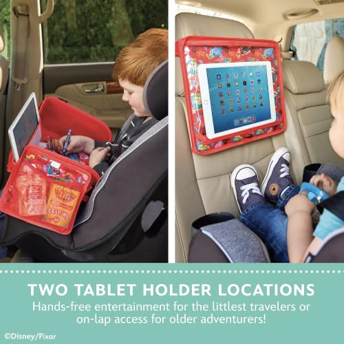 Image of J.L. Childress Disney Baby 3-IN-1 Kids Travel Tray & Tablet Holder - Car Seat Lap Tray Desk for Toddlers, Road Trip Essentials, Activity Table, Travel Accessories - Cars