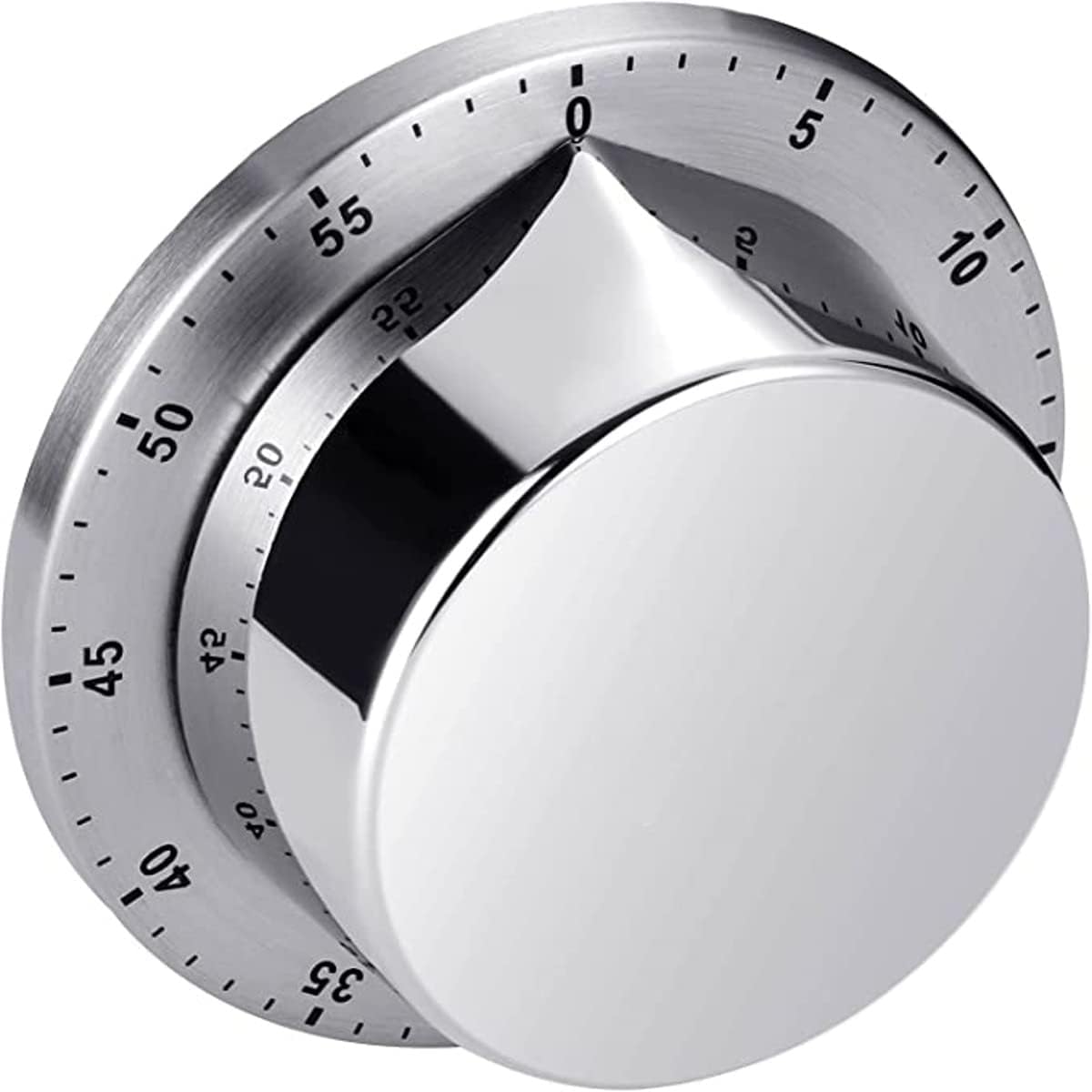DANSR Stainless Steel Kitchen Timer, 60-Minute Mechanical Kitchen Timer with Magnetic Base, Countdown Cooking Baking Timing Tool, Loud Alarm Sound & Easy to Stick on Any Surface, Beauty Care Timer