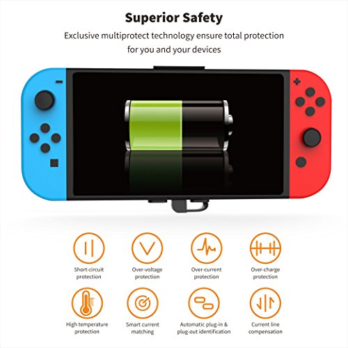 Portable Power Bank Compatible for Nintendo Switch, 10000mAh 5V/3A Flash Rechargeable Extended Battery Backup Charger Case for Smartphone and Switch - Image 8