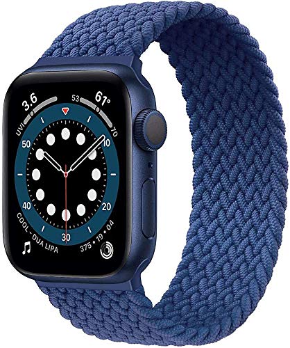 Preisvergleich Produktbild ERIOG Dehnbare Verflochtenen Ersatzband Kompatibel mit Apple Watch Armband, Geflochtenes Solo Loop kompatibel mit Apple Watch Serie 5 / 4 / 3 / 2 / 1 / 6 / SE
