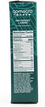 GoMacro - Organic MacroBar Protein Decadence Dark Chocolate + Almonds - 4 Bars