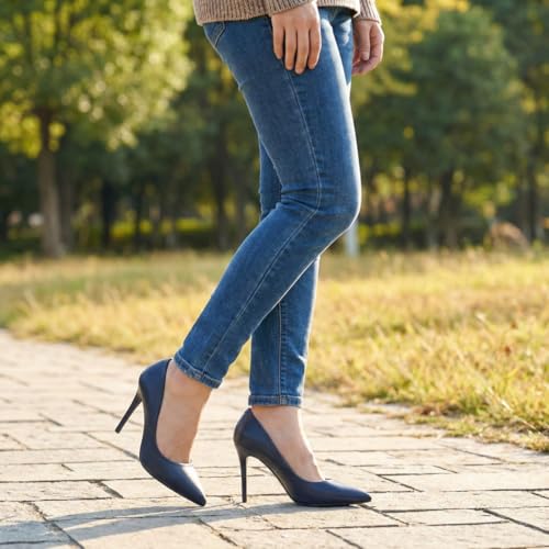 Image of Womens High Heels 4 Inch Closed Pointed Toe Pumps Stiletto Heels for Women Dress Sexy Wedding Pumps