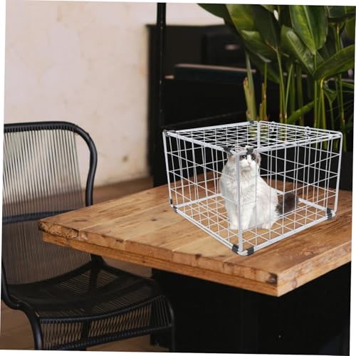 Cage pour chat pliable en fer noir avec poignée de transport intégrée - 7