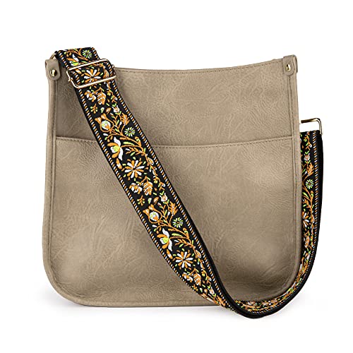 Image of Viva Terry Adjustable Crossbody Guitar Strap Replacement for Women's Handbags and Purses (Light Khaki Bag Shoulder Strap)