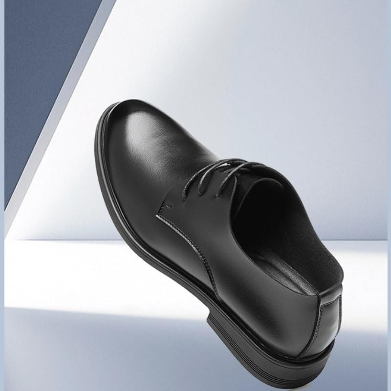 Men's Classic Lace-up Formal Oxfords Mens Sneaker Low Top Mens Retro Comfortable Business Height Increasing Non-Slip Derby for Wedding Evening Uniform Party Office3