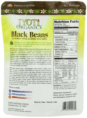 Jyoti Organic Black Beans, 10 Ounce (Pack of 6) - Thumbnail 4