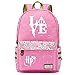 NYLY Floral Fashion Rucksack für Frauen Casual Shopping Reise Daypack Laptop-Tasche, inspiriert von den tödlichen Heiligtümern, Rosa L Stil-8