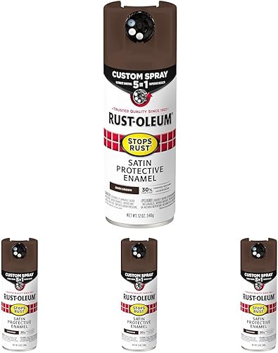 Vista 180 de Rust-Oleum 376885 Pintura en aerosol 5 en 1 personalizada para prevención del óxido, 12 onzas, transparente brillante