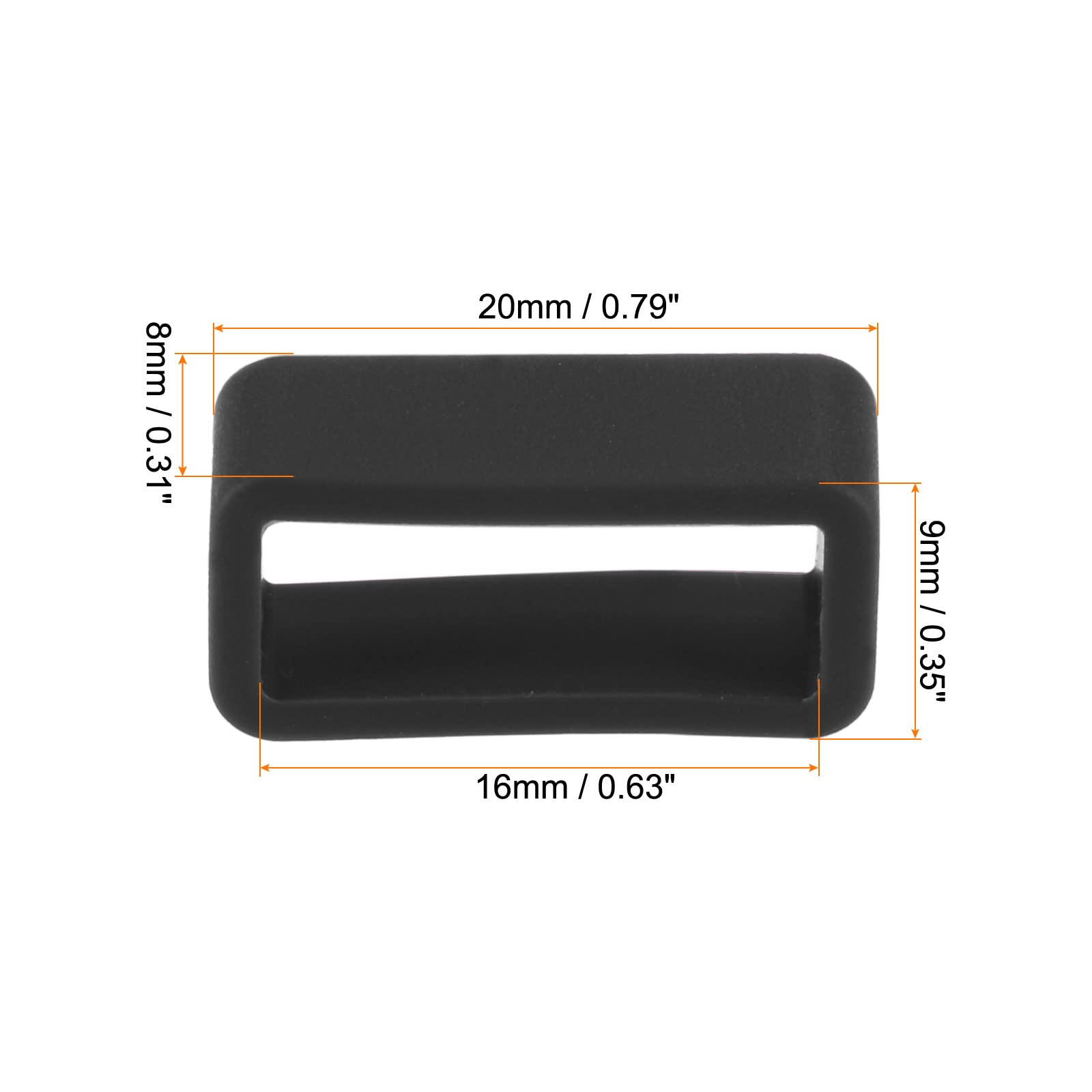 uxcell Watch Band Strap Loops, Rubber Replacement Fastener Rings Silicone Watch Holder Keeper for 16mm Width Watch Band, Black 4 Pcs