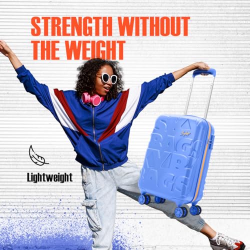 Image of Skybags Polycarbonate (Pc) Graphiq Cabin 55 Cm(Small) Trolley Bags for Travel 8 Wheel Spinner Hard Case Luggage, Lightweight Bag with TSA Lock & Scratch Resistant with 5 Years Warranty (Persian Blue)