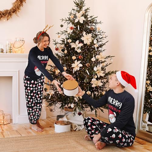 GRPSKCOS Matching Christmas Pajamas Set, Xmas Santa Claus PJs Sleepwear Festival Nightwear for Mens Womens4